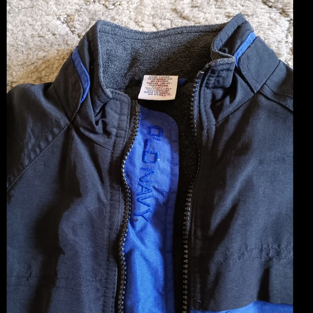🖤*4/$15* Old Navy Boys Lined Jacket Blue Black Winter Fleece Nylon 8 Kids